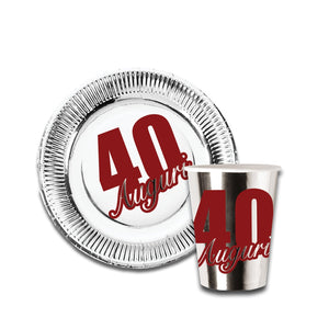 Set bicchieri e piatti argento 40 anni