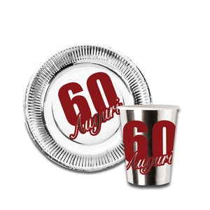 Set bicchieri e piatti argento 60 anni