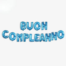 Carica l&#39;immagine nel visualizzatore di Gallery, Ghirlanda palloncini buon compleanno azzurro

