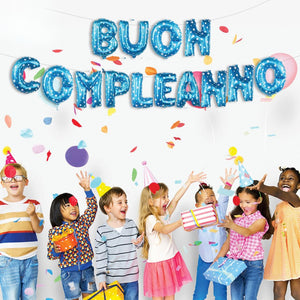 Ghirlanda palloncini buon compleanno azzurro