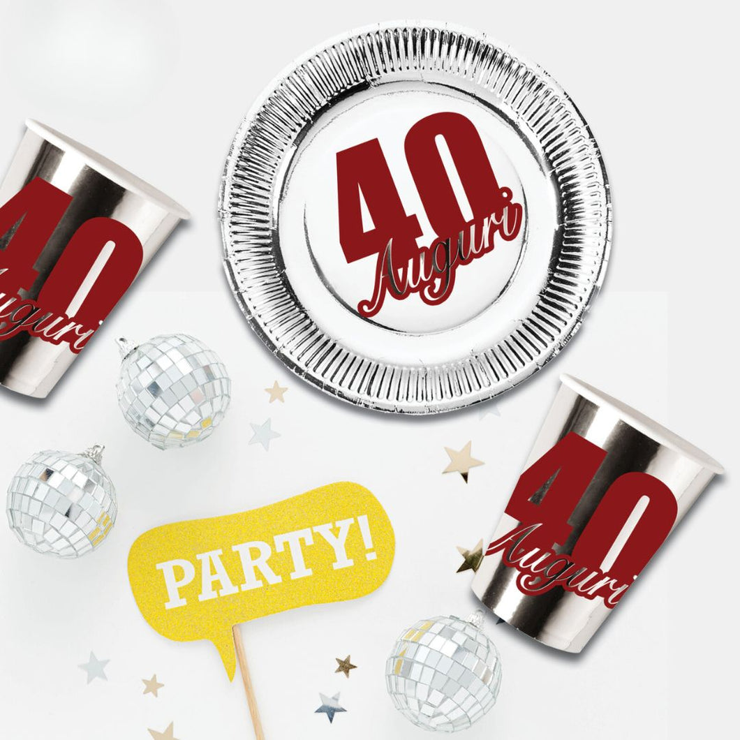 Set bicchieri e piatti argento 40 anni