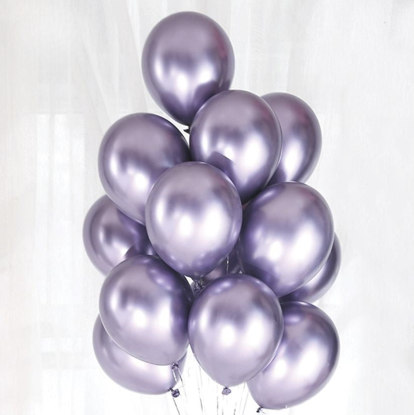 20 palloncini in lattice metallizzati lilla