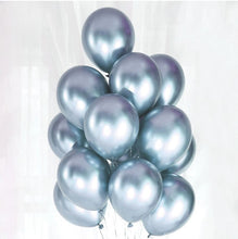 Carica l&#39;immagine nel visualizzatore di Gallery, 20 palloncini in lattice metallizzati azzurro
