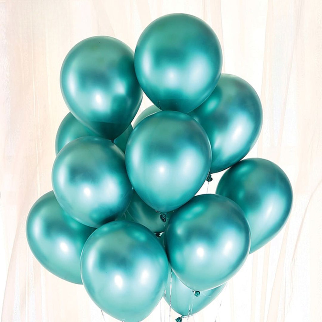 20 palloncini in lattice metallizzati verde petrolio