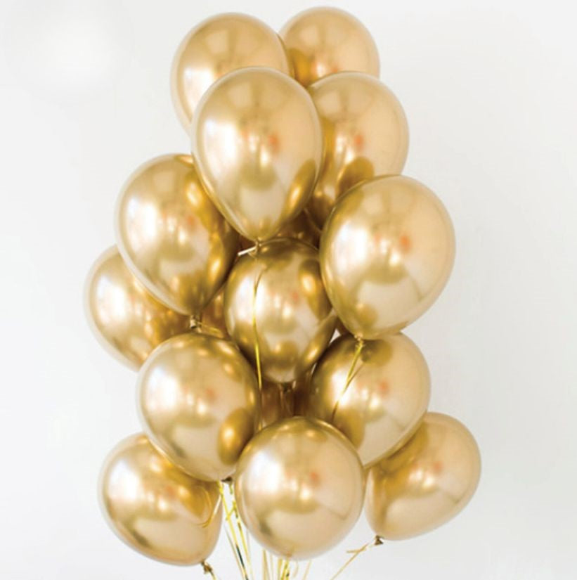 20 palloncini in lattice metallizzati oro