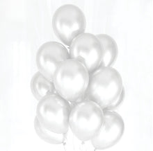 Carica l&#39;immagine nel visualizzatore di Gallery, 20 palloncini in lattice metallizzati bianco
