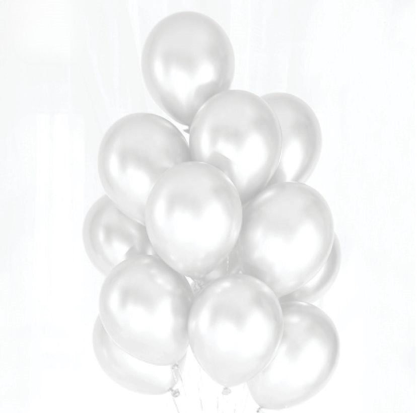20 palloncini in lattice metallizzati bianco