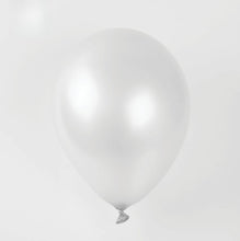 Carica l&#39;immagine nel visualizzatore di Gallery, 20 palloncini in lattice metallizzati bianco

