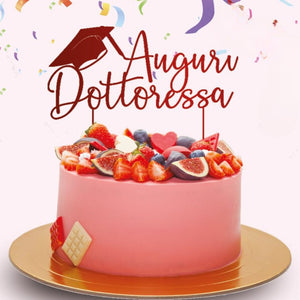 Decorazione cake topper "auguri Dottoressa"