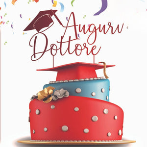 Decorazione cake topper "auguri Dottore"