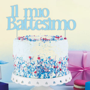 Decorazione cake topper "Il mio battesimo" azzurro