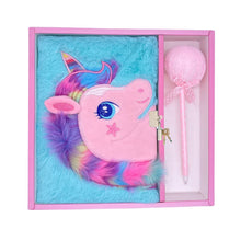 Carica l&#39;immagine nel visualizzatore di Gallery, Diario segreto peluche unicorno con penna
