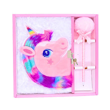 Carica l&#39;immagine nel visualizzatore di Gallery, Diario segreto peluche unicorno con penna
