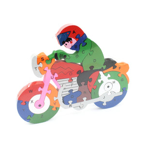 Puzzle moto sagomato in legno
