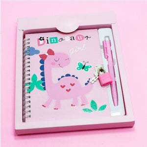 Diario segreto dinosauro rosa con penna