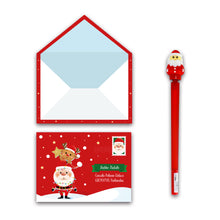 Carica l&#39;immagine nel visualizzatore di Gallery, Letterina di Babbo Natale con busta e penna colorata
