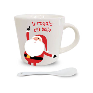 Tazzina del caffè con cucchiaino Babbo Natale