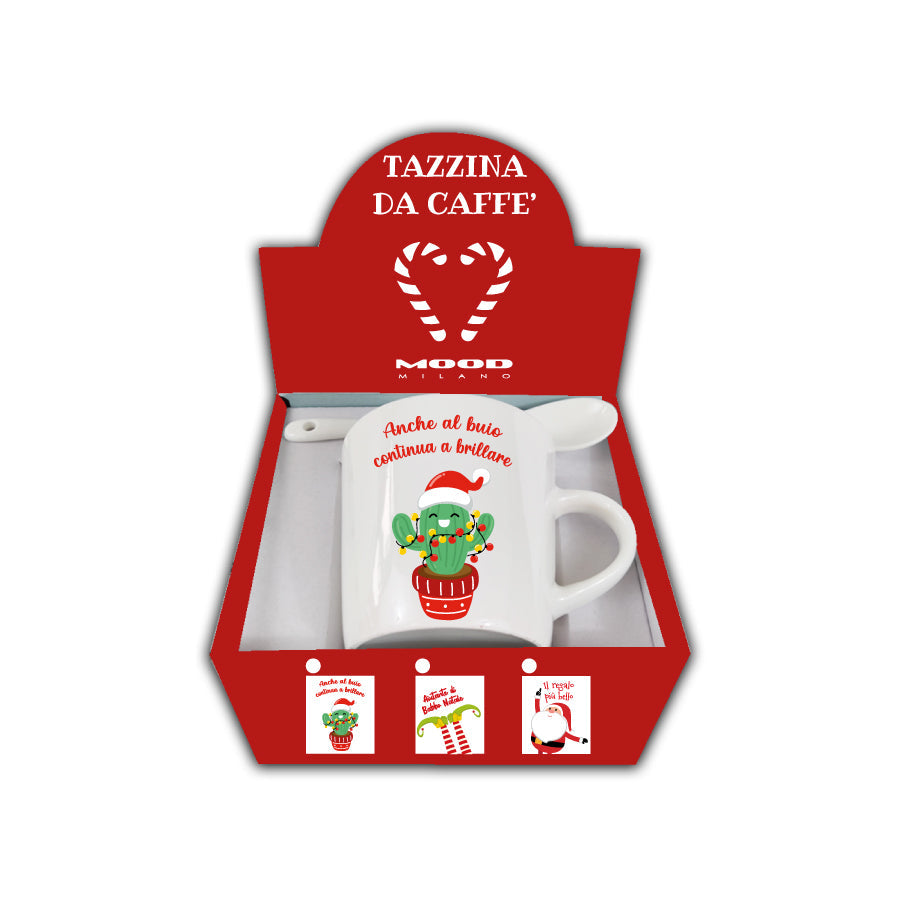 Tazzina del caffè con cucchiaino Cactus
