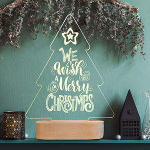 Lampada acrilico albero "We wish you a merry Christmas"