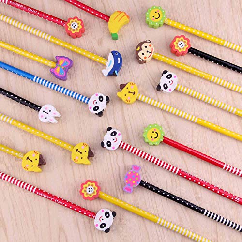 Set 12 matite con gomma animaletto