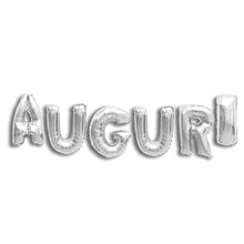 Load image into Gallery viewer, Ghirlanda palloncini auguri argento
