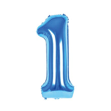 Carica l&#39;immagine nel visualizzatore di Gallery, Palloncino numero azzurro 100 cm

