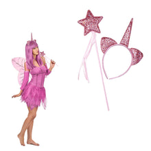 Carica l&#39;immagine nel visualizzatore di Gallery, Set cerchietto e scettro unicorno glitter
