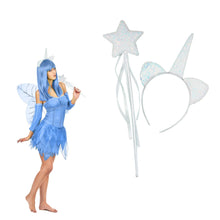 Carica l&#39;immagine nel visualizzatore di Gallery, Set cerchietto e scettro unicorno glitter
