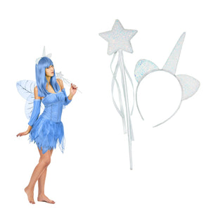 Set cerchietto e scettro unicorno glitter