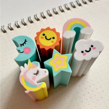 Carica l&#39;immagine nel visualizzatore di Gallery, Set 6 gommine unicorno
