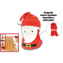 Load image into Gallery viewer, Coperta Babbo Natale con cappello
