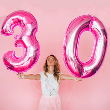 Carica l&#39;immagine nel visualizzatore di Gallery, Palloncino numero rosa 100 cm
